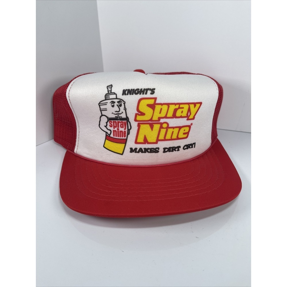 Vintage Knights Spray Nine SnapBack Trucker Hat Chemical Spray YoungAn NWOT‎